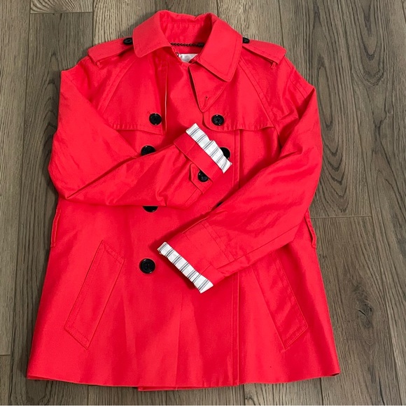 Coach Jackets & Blazers - Coach Solid Red Short Trench Coat‎ **NO BELT**